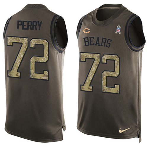 Nike Bears #72 William Perry Green Men's Stitched NFL Limited Salute To Service Tank Top Jersey